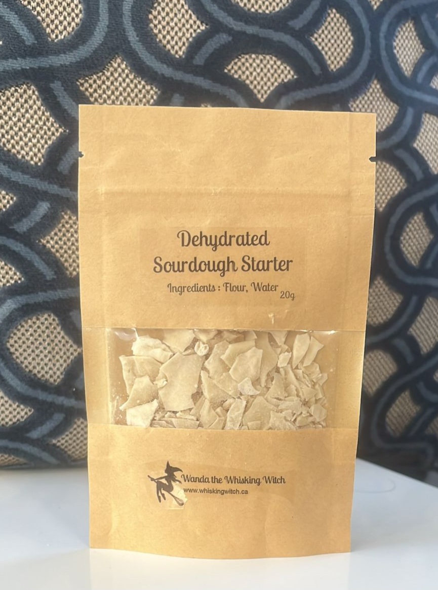 A packet of Wanda's dehydrated sourdough starter